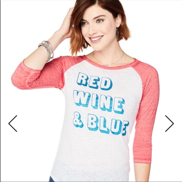 Freeze | Red Wine & Blue Baseball Tee For July 4th - Picture 7 of 8
